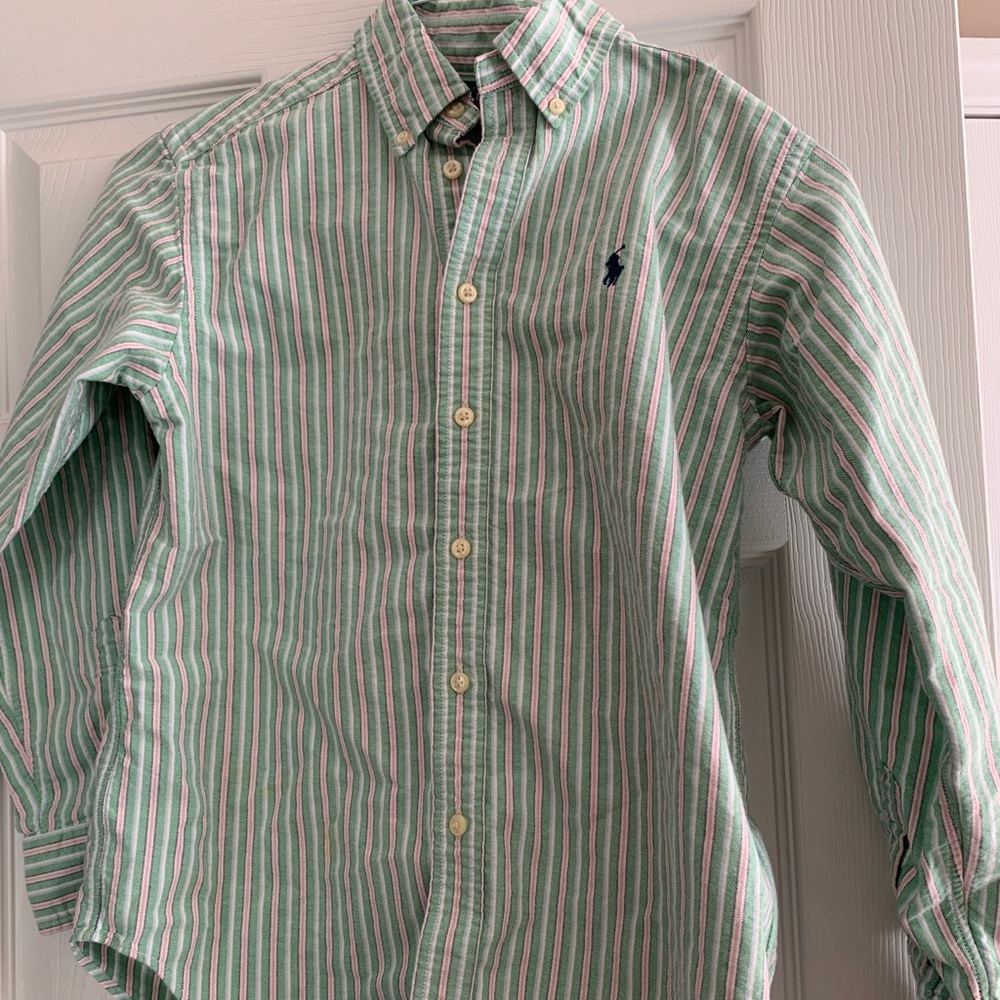 Boys long sleeve polo button down